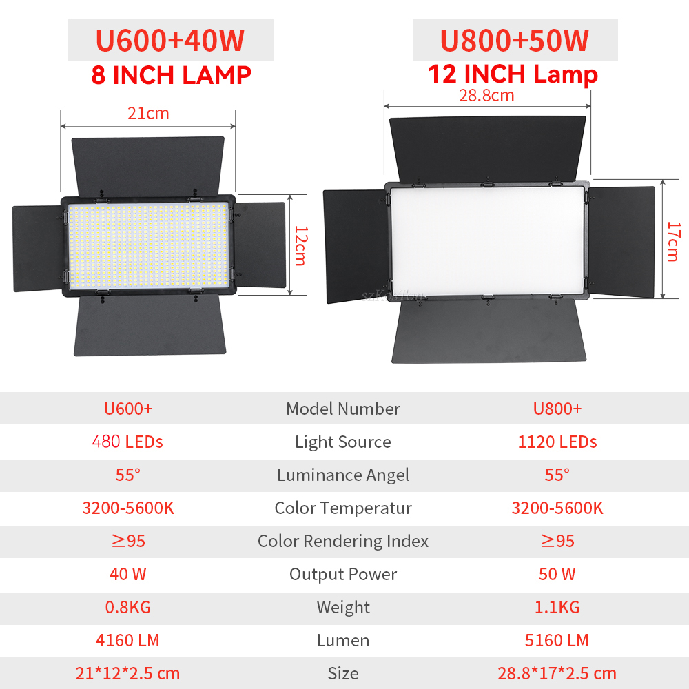 U800 U600 LED Photo Studio Vid - Photography Lighting Board recension och pris